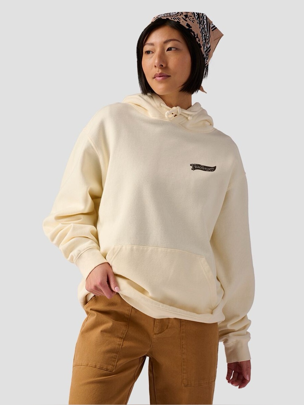 Chicago Women's Cream Hoodie - Casual Pullover Sweatshirt